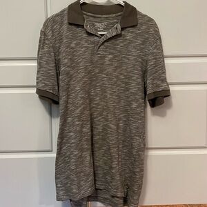 Grey patterned polo shirt